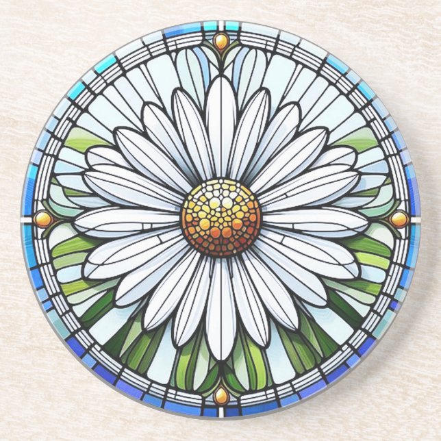 Daisy för fastfärgat glas nr 3 underlägg (Framsidan)