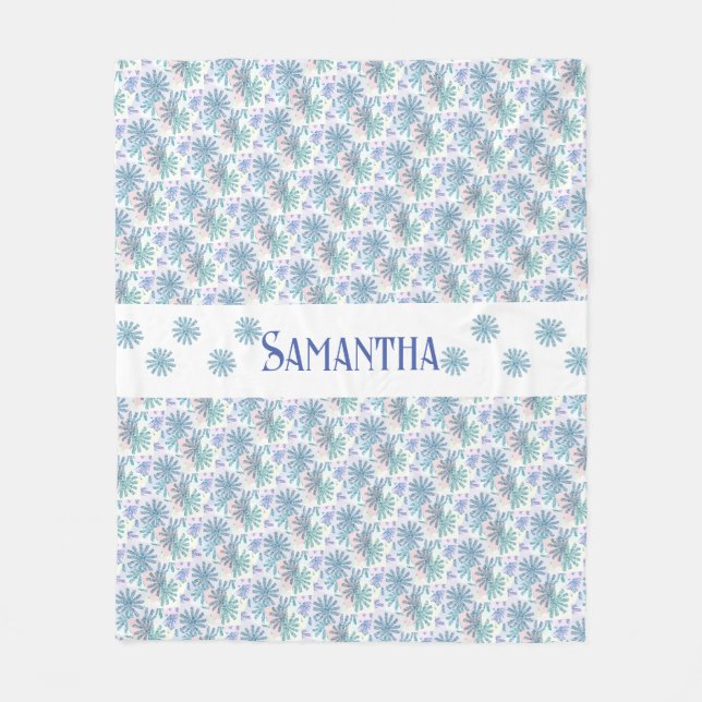 Daisy för flerfärgat pastelllappverk fleecefilt (Framsidan)