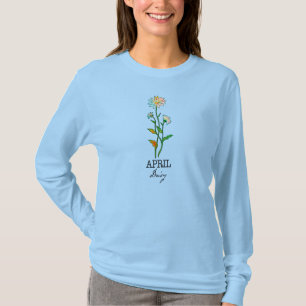 Daisy för födelsemånad Flower April T Shirt