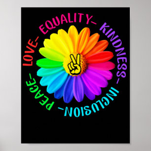 Daisy för Fredsteckenet Kärlek Peace Kindness Incl Poster