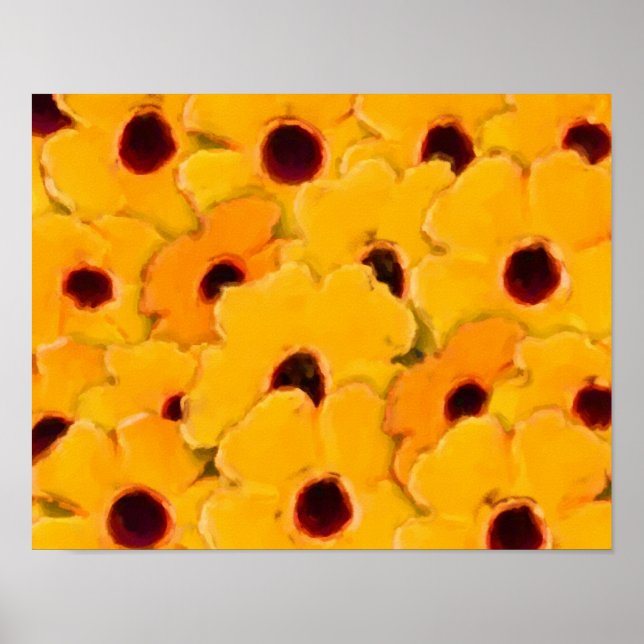 Daisy för Gult av abstrakt Flower Art Photo Painti Poster (Framsidan)