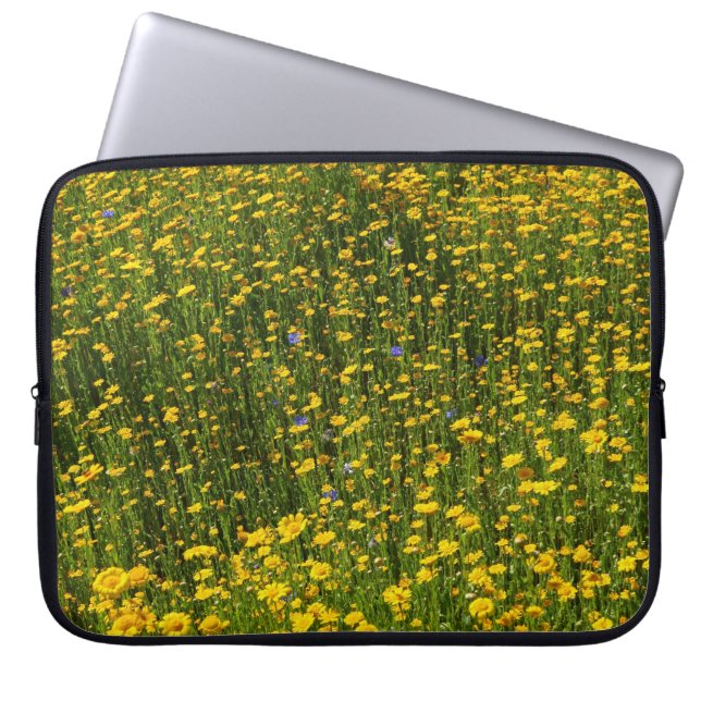 Daisy för gult laptop sleeve (Framsidan)