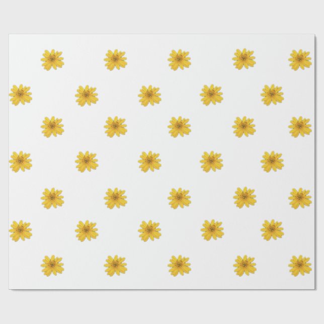 Daisy för gult - radbrytning Papper Presentpapper (Platt)