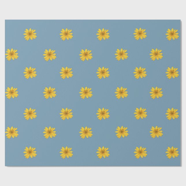 Daisy för gult - radbrytning Papper Presentpapper (Platt)
