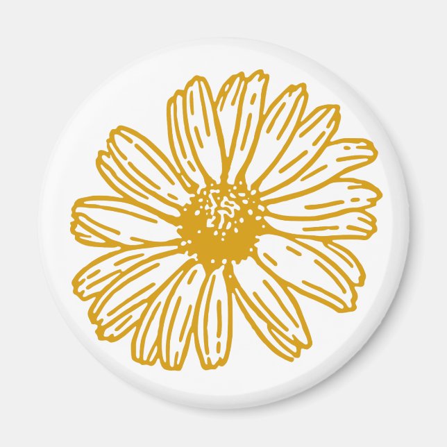 Daisy för gyllene Gulter Skriv ut, Blommönster för Magnet (Framsidan)