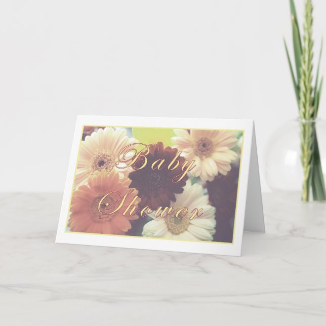 Daisy för hälsning av babyskor under sommarmorgon inbjudan (Framsida)