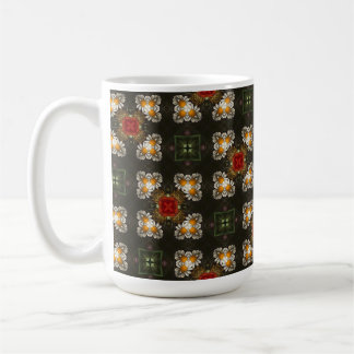Daisy för julfestsröd kor abstrakt kaffemugg