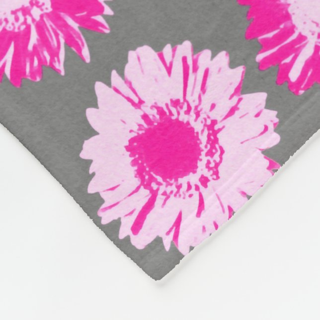 Daisy för konsthandeln - Fuchsia Rosa och Grått Fleecefilt (Hörn)