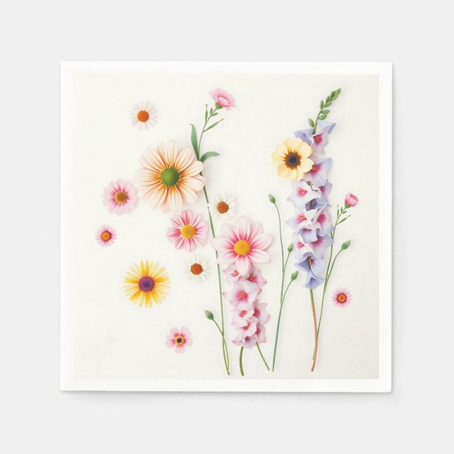 Daisy för mjuka vattenfärger Delphiniums Pappersservett (Framsidan)