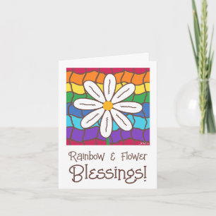 Daisy för regnbågsblommor. kort
