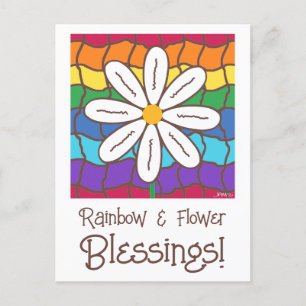 Daisy för regnbågsblommor. vykort