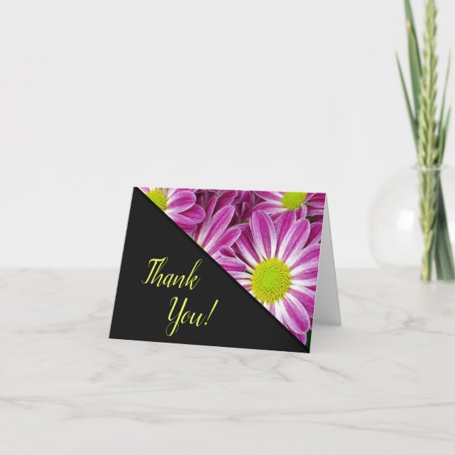 Daisy för rosa och Gult | BLOMMIGT Tack Kort (Framsida)