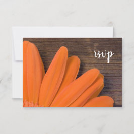 Daisy för Rustik Orange Barn Wood Bröllop OSA Card