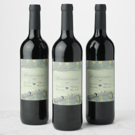 Daisy för Sage Slate Food och Beverage Label Set Vinflaska Etikett