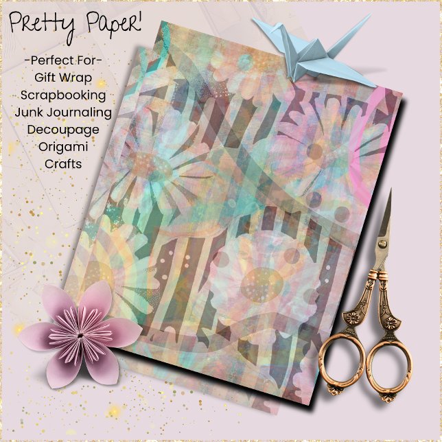 Daisy för söt Vintage (Pretty Vingage Daisies Paper for scrapbooking, junk journaling, decoupage, origami and crafts.)