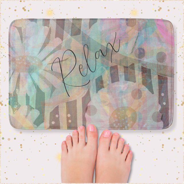 Daisy för söt Vintage Badrumsmatta (Add a calming vibe to your bathroom with this Pretty Vintage Daisies Bath Mat. )