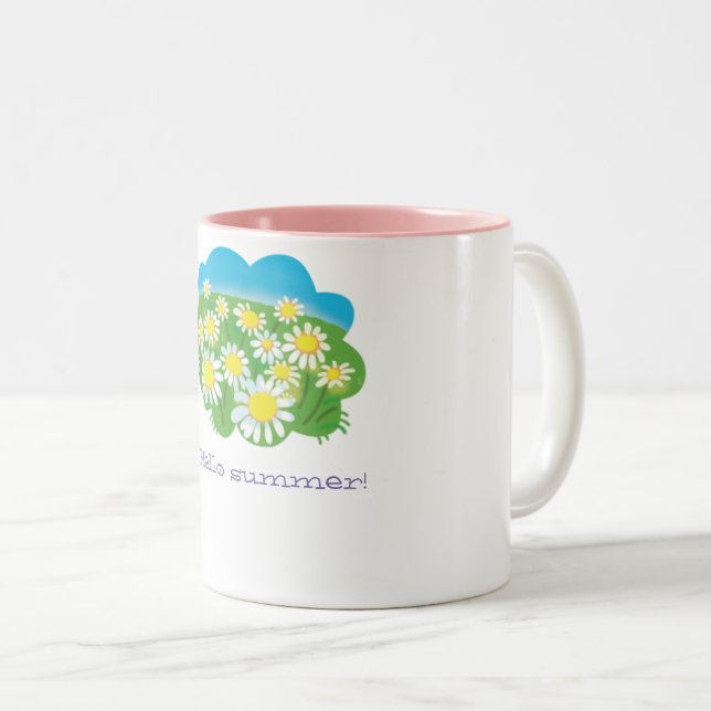 daisy för tecknad blommor Två-Tonad mugg (Framsida höger)
