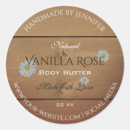 Daisy för träskivor Produkttypsetikett Runt Klistermärke