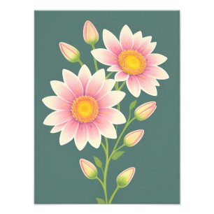 Daisy för tuff Rosa Fototryck