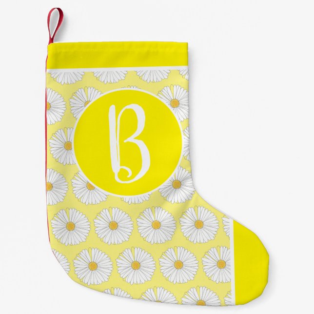 Daisy för utskrift av Blomsterträdgård Party Blomm Liten Julstrumpa (Framsidan)