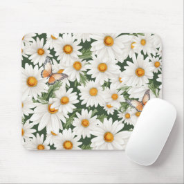 Daisy för vattenfärg och fjärilar musmatta