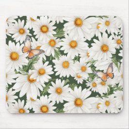 Daisy för vattenfärg och fjärilar musmatta