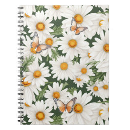 Daisy för vattenfärg och monarch Butterflies Anteckningsbok
