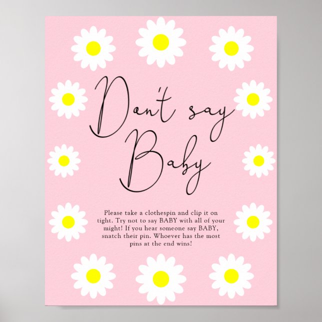 Daisy för vilda blommor - säg inte att baby Poster (Framsidan)