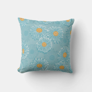 daisy för vintage: blommigtens kontur mönster. kudde