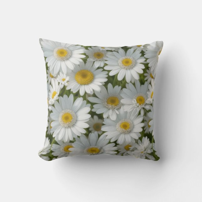 Daisy för vit Elegant Kudde (Framsida)