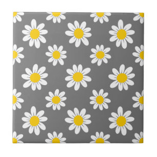 Daisy för vit Gult Kakelplatta