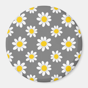 Daisy för vit Gult Magnet