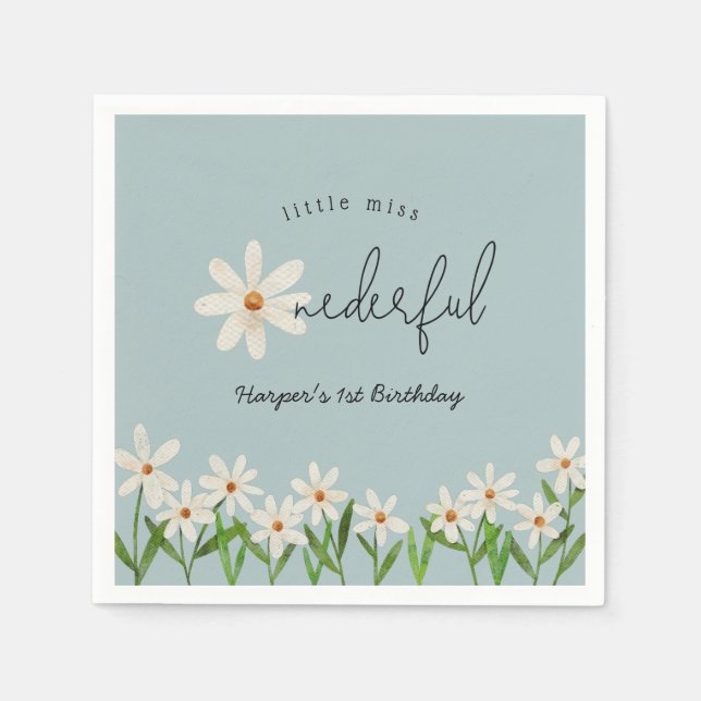 Daisy Första födelsedag lilla fröken Onederful Pappersservett (Framsidan)