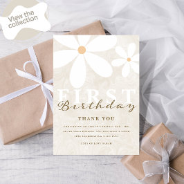 Daisy Första födelsedag Party tackkort Inbjudningar