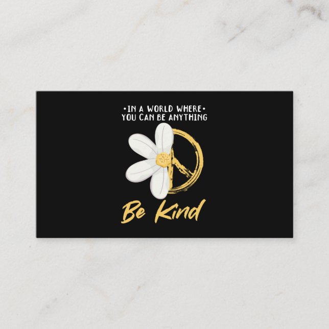 Daisy Fredstecken Flower  Hippie Visitkort (Framsida)