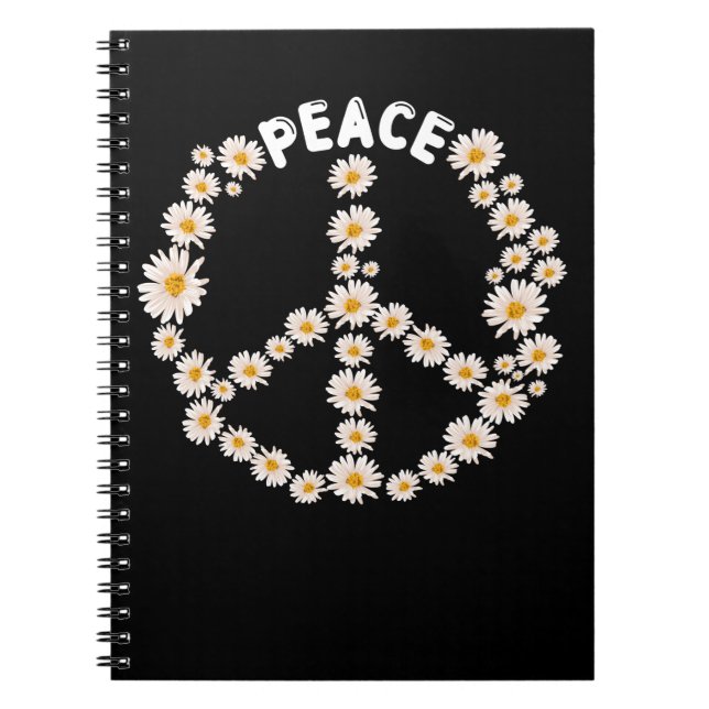 Daisy Fredstecken Kvinnor Gardener Hippie Anteckningsbok (Framsidan)