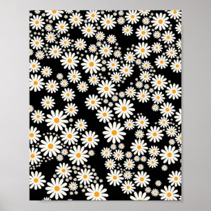 Daisy Garden 08 Black Poster