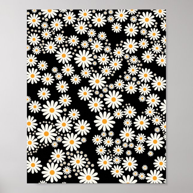 Daisy Garden 08 Black Poster (Framsidan)