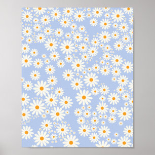 Daisy Garden 10 Baby blue Poster