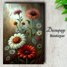 Daisy Garden at at Dusk Decoupage