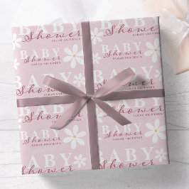 Daisy Garden Baby Shower Dusty Rosa Presentpapper