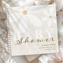 Daisy Garden Baby Shower Könsneutral Gästbok