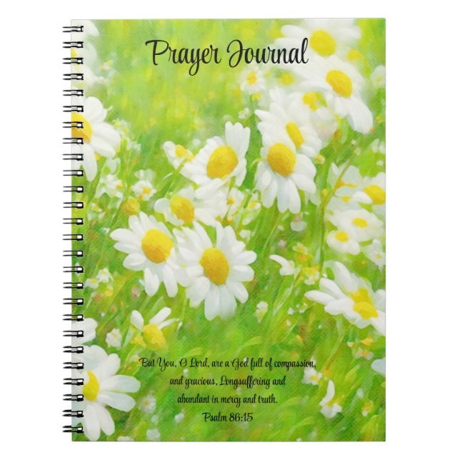 Daisy Garden Bible Verse Faith Prayer Journal Anteckningsbok (Framsidan)
