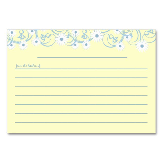 Daisy Garden Blue Rececification Card Bordsnummer (Framsidan)