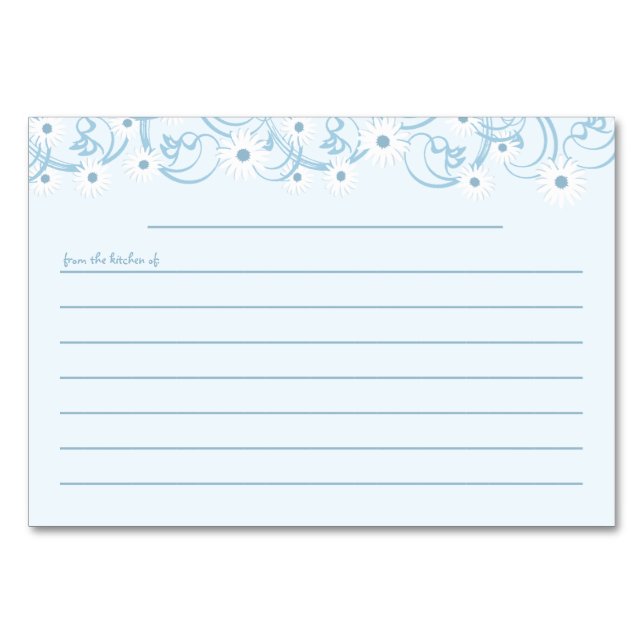 Daisy Garden Blue Rececification Card Bordsnummer (Framsidan)
