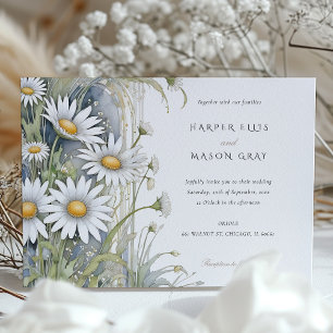 Daisy Garden Elegant Nouveau bröllopsinbjudan Inbjudningar