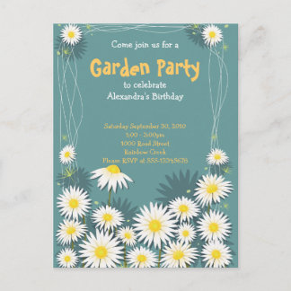 Daisy Garden Födelsedagsfest inbjudan 2