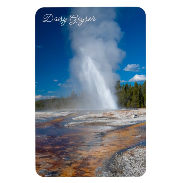 Daisy Geyser Erupting Yellowstone nationalpark Magnet (Vertikal)