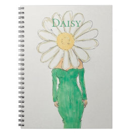 Daisy Girl Green Dress Anteckningsbok