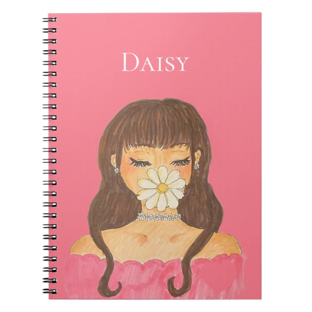 Daisy Girl Pink Dress Anteckningsbok (Framsidan)